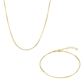 Sterling Silver Small Beaded Bracelet and Necklace Set